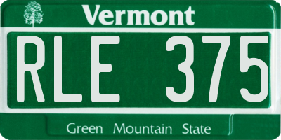 VT license plate RLE375