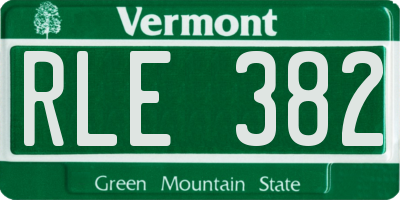 VT license plate RLE382