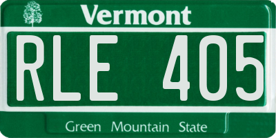 VT license plate RLE405