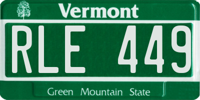 VT license plate RLE449