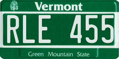 VT license plate RLE455