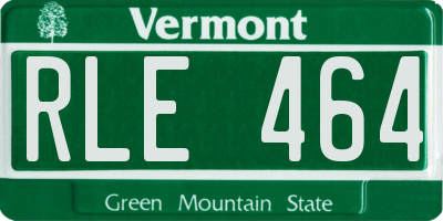 VT license plate RLE464