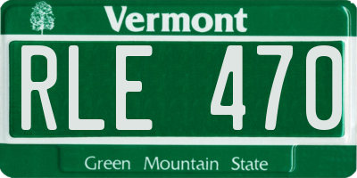 VT license plate RLE470