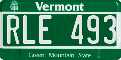 VT license plate RLE493