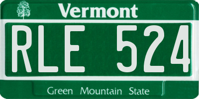 VT license plate RLE524