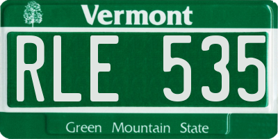 VT license plate RLE535