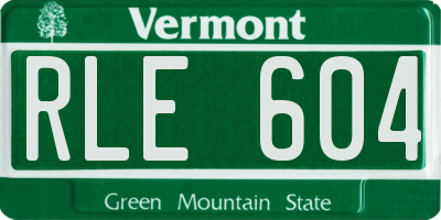 VT license plate RLE604