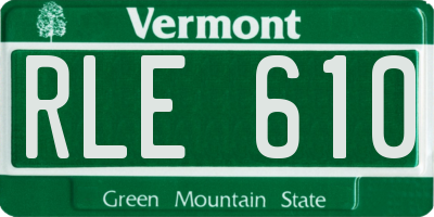 VT license plate RLE610