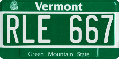 VT license plate RLE667