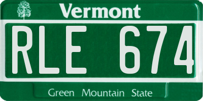 VT license plate RLE674