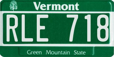 VT license plate RLE718