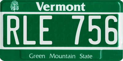 VT license plate RLE756