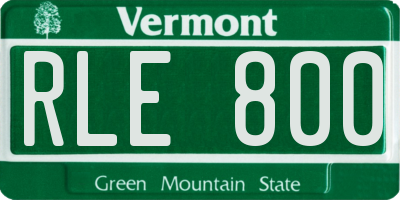 VT license plate RLE800