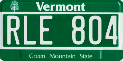 VT license plate RLE804