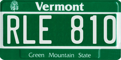 VT license plate RLE810
