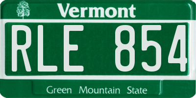 VT license plate RLE854