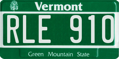 VT license plate RLE910