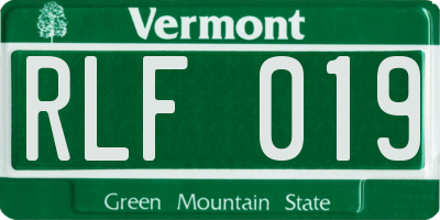VT license plate RLF019
