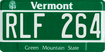 VT license plate RLF264