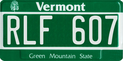 VT license plate RLF607