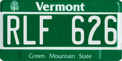VT license plate RLF626