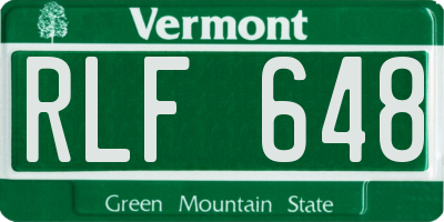 VT license plate RLF648