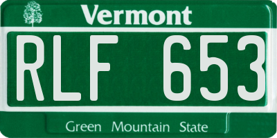 VT license plate RLF653