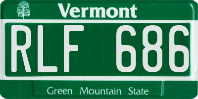 VT license plate RLF686