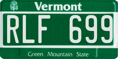 VT license plate RLF699