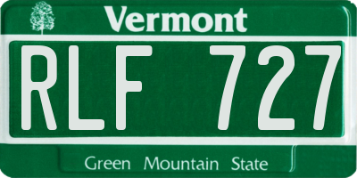VT license plate RLF727