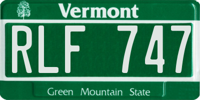 VT license plate RLF747