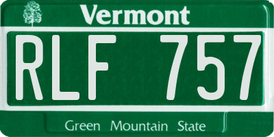 VT license plate RLF757