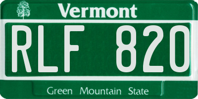 VT license plate RLF820