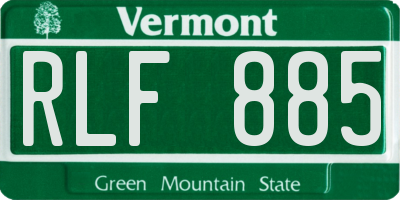 VT license plate RLF885