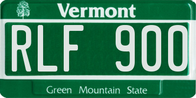 VT license plate RLF900