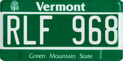 VT license plate RLF968