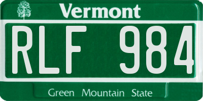 VT license plate RLF984