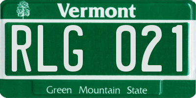 VT license plate RLG021