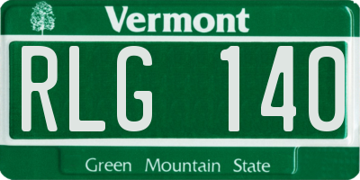 VT license plate RLG140