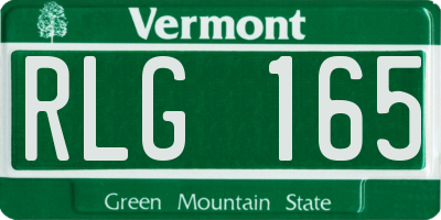 VT license plate RLG165