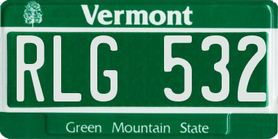 VT license plate RLG532
