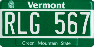 VT license plate RLG567