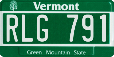 VT license plate RLG791