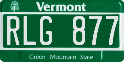 VT license plate RLG877