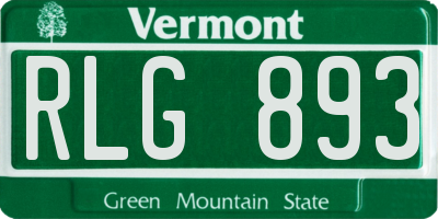 VT license plate RLG893