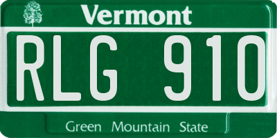 VT license plate RLG910