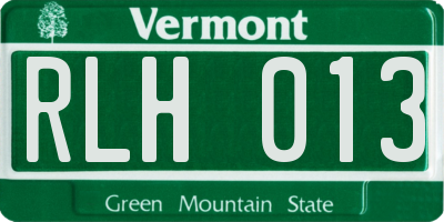 VT license plate RLH013