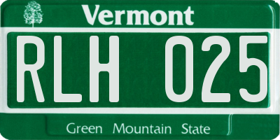VT license plate RLH025