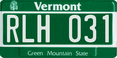 VT license plate RLH031