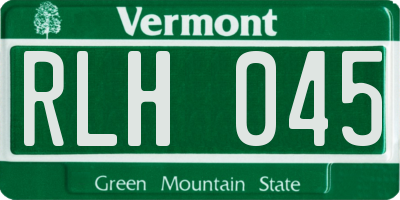 VT license plate RLH045